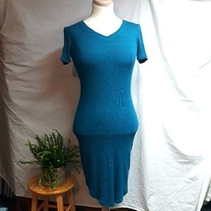 T Shirt short sleeve Dress Teal
